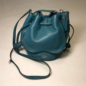 Coach suede leather combo bucket bag